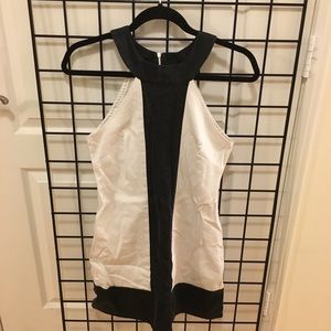 Arden b black white work dress suede velvet small